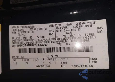 2024 Ford Bronco Outer Banks z USA, uszkodzony, nr VIN 1FMDE8BH6RLA13797